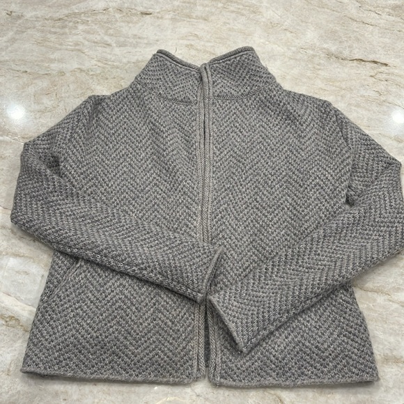 James Perse | Wool Open Front Cardigan | Grey Herringbone | XS‎ - Picture 3 of 10